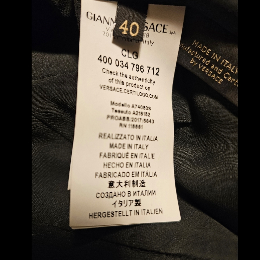 Authentic Versace Runway Pinstripe Cutout Side Slit Asymmetrical Dress - Picture 7 of 11